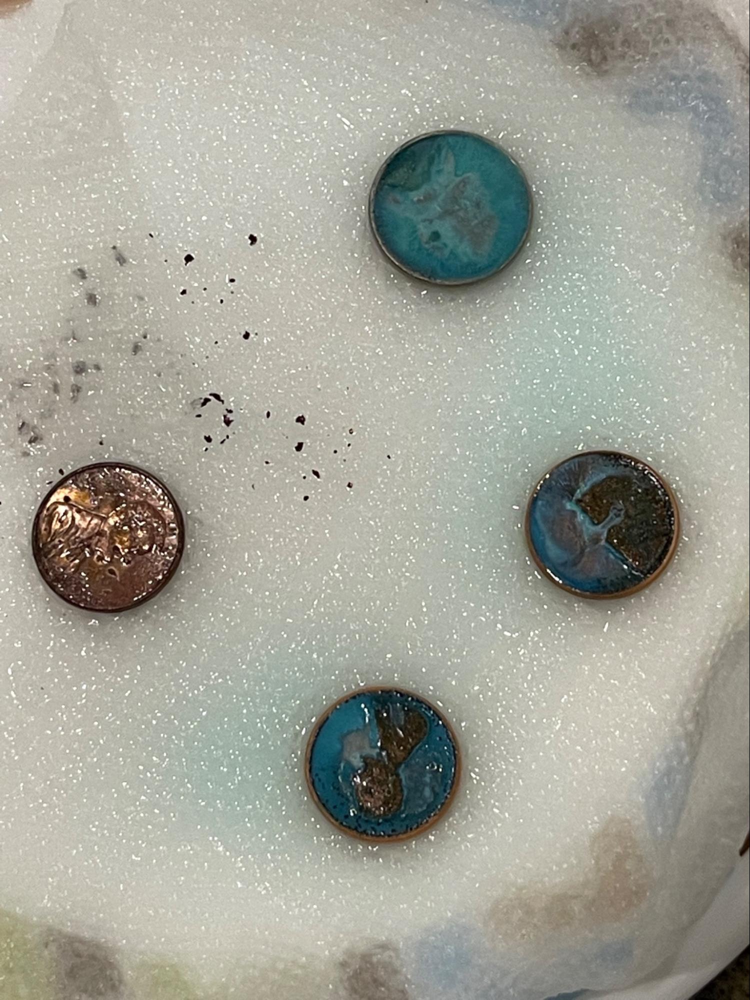 Coins after oxidation