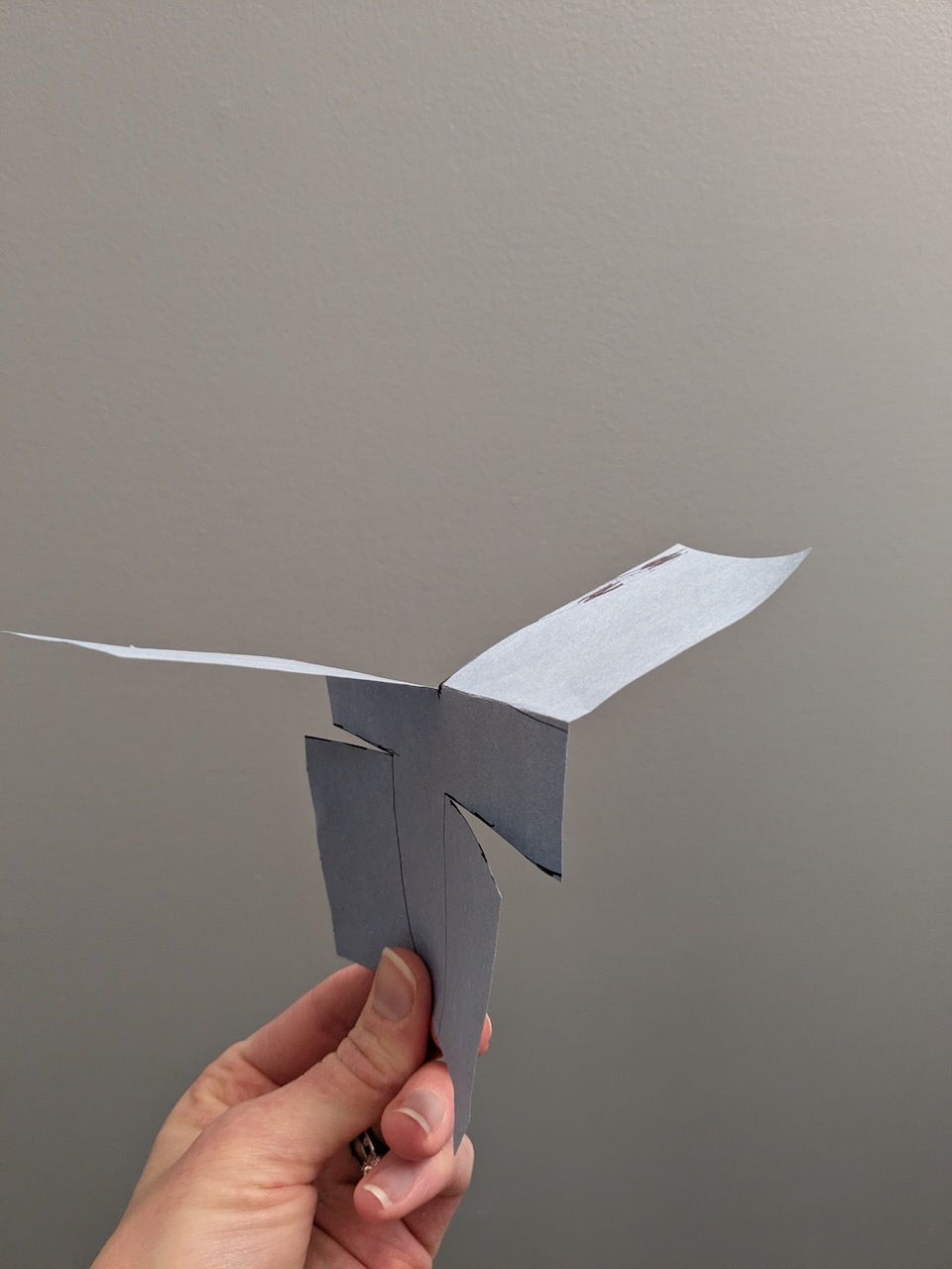 Simple Helicopter mid-folding
